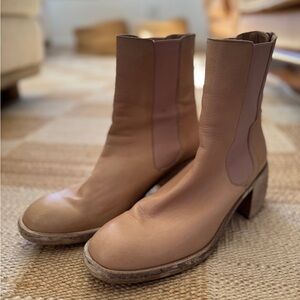 Free People Essential Chelsea Tan Heeled Boots
